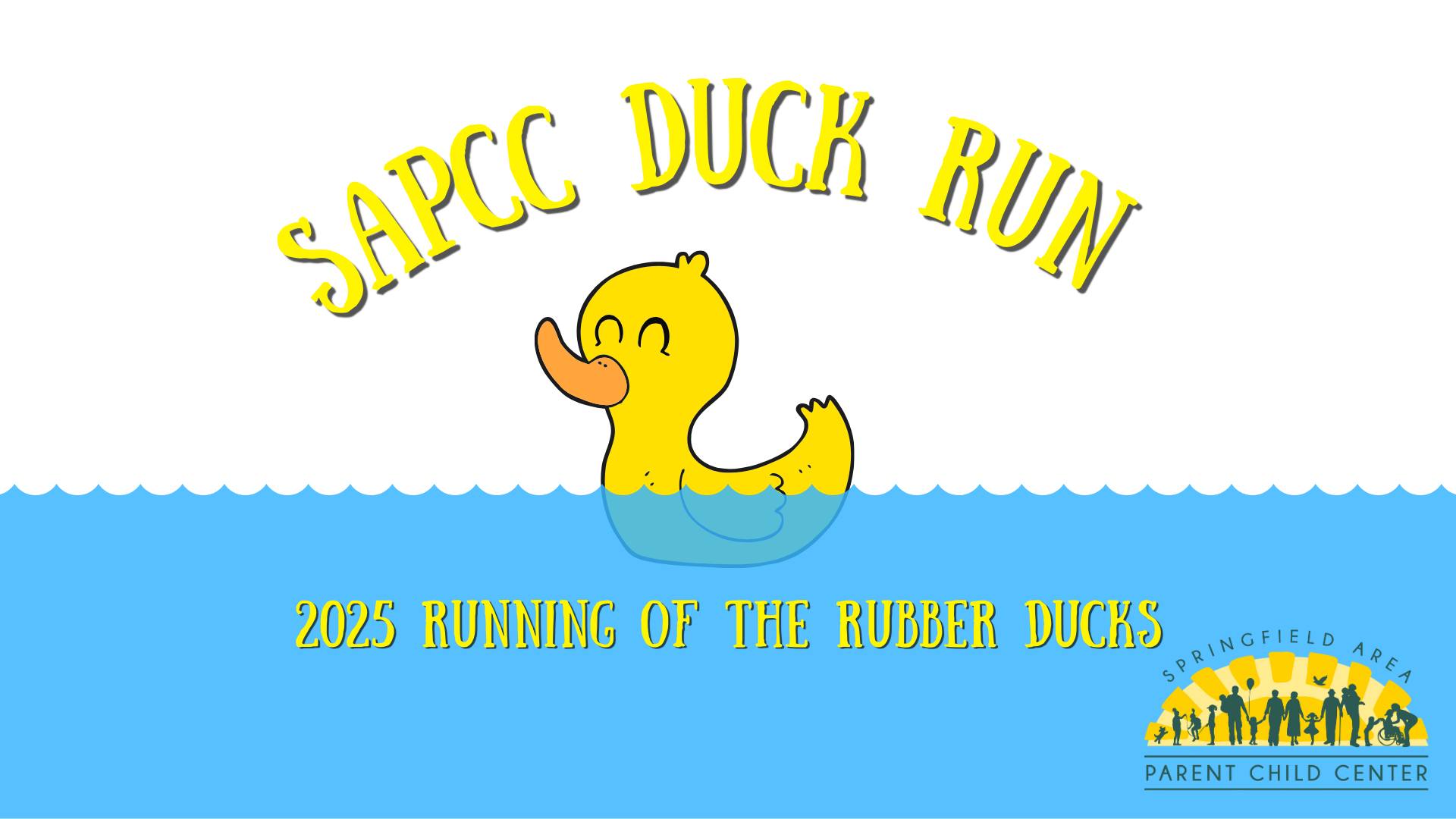 Rubber duck announcing the 2025 running of the rubber ducks while floating in water