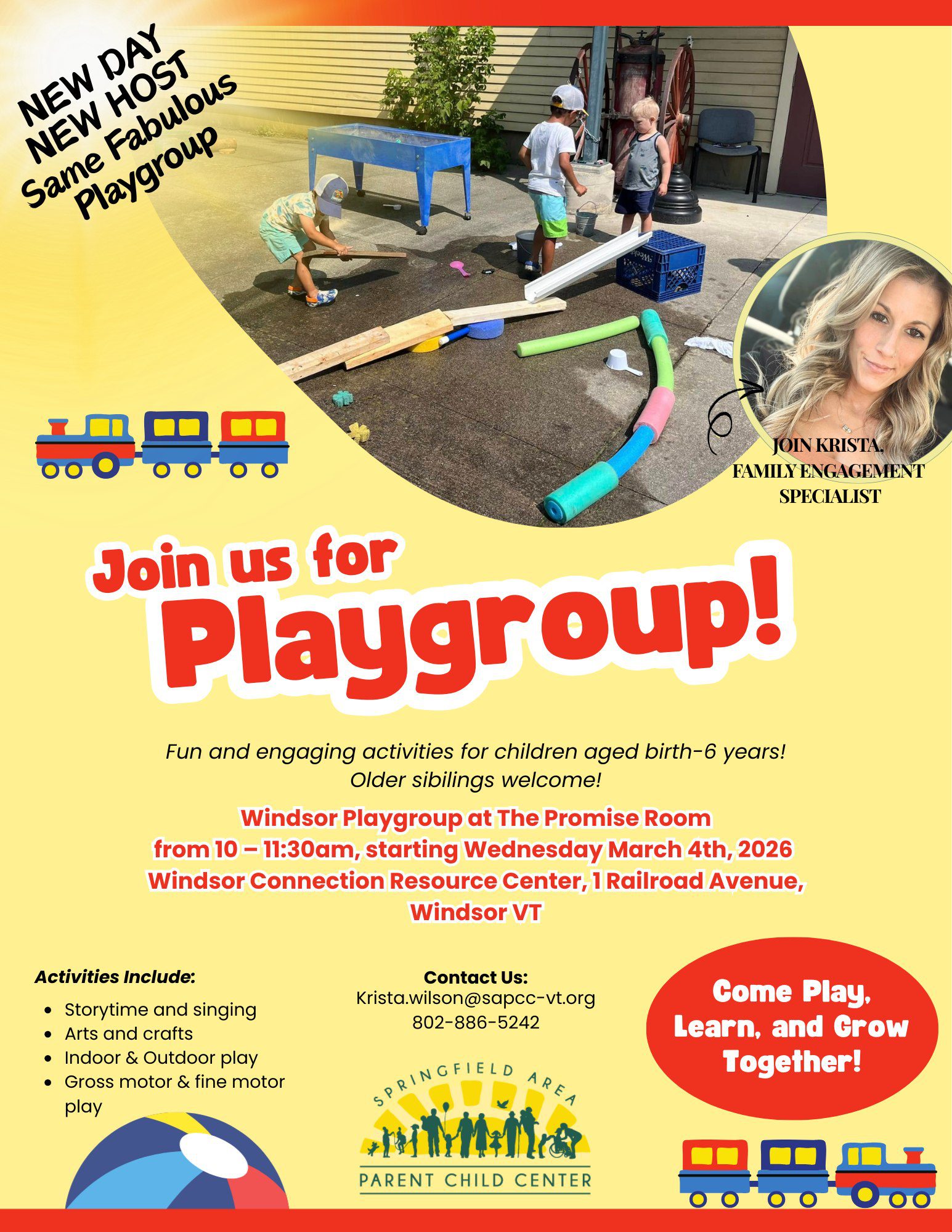 Featured image for “Windsor Playgroup is moving to Wednesdays!”